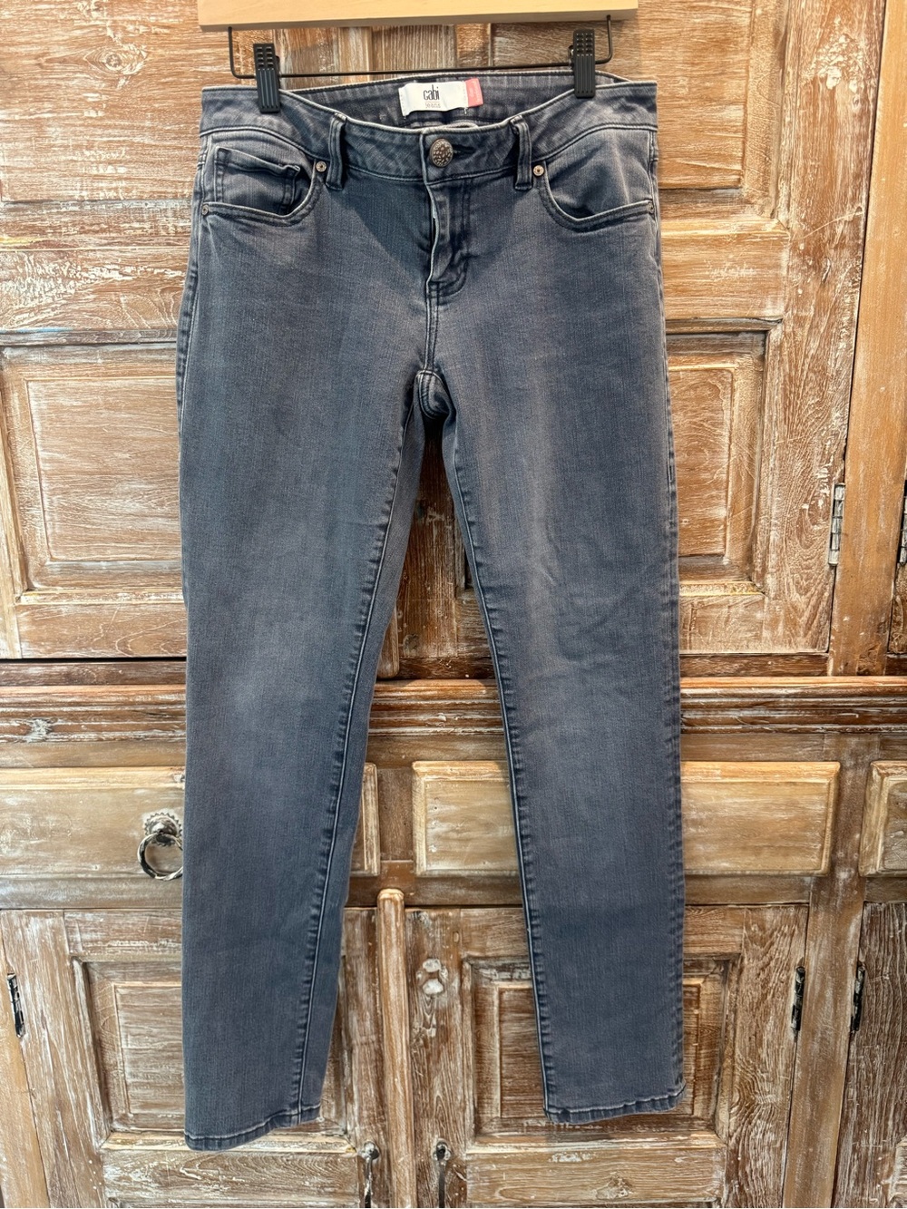 CAbi Slim Boyfriend Jeans Gray Wash Relaxed Straight Leg Denim Casual Stretch 4